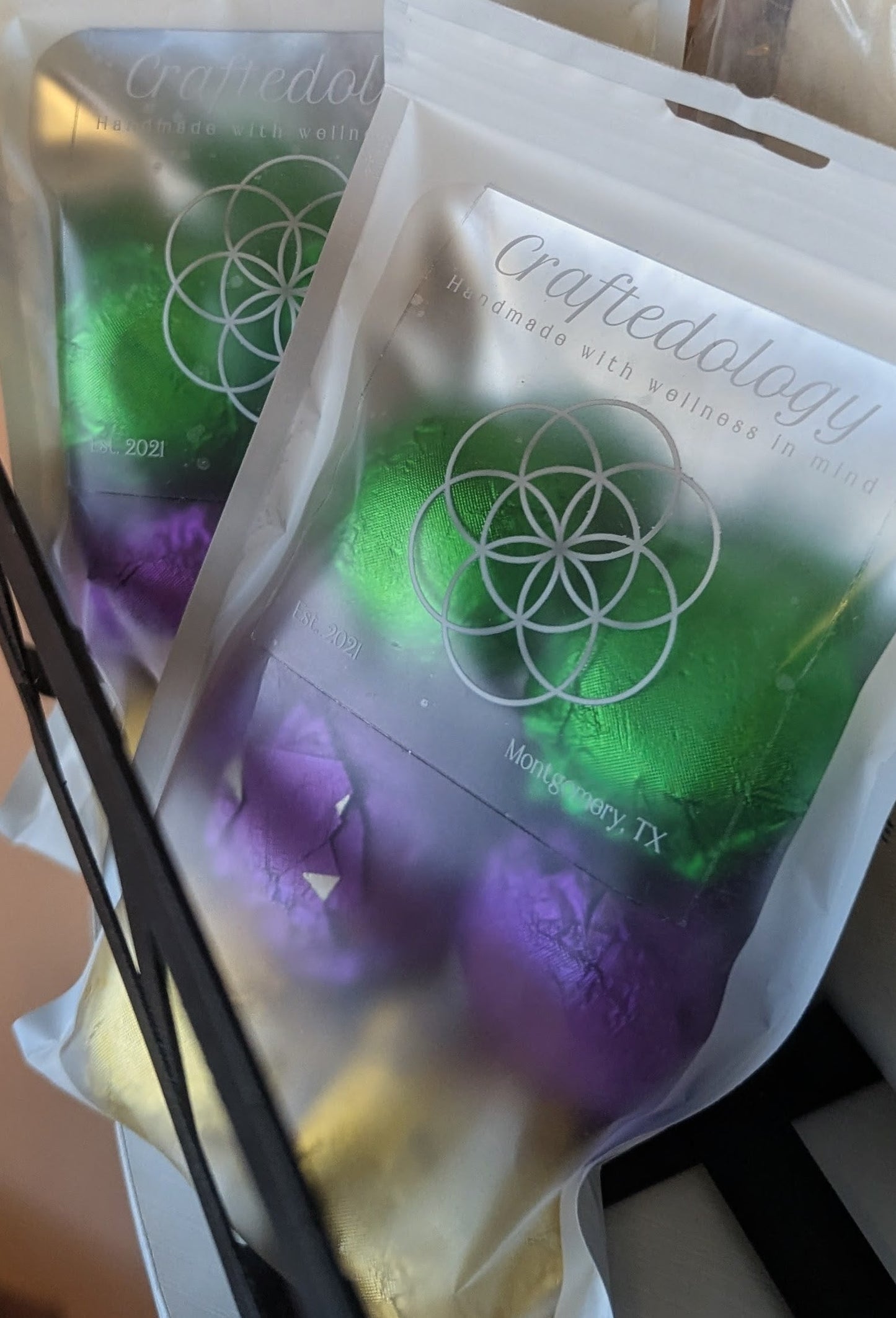 Craftedology Variety pack shower steamers, shower bombs, eucalyptus menthol , lavender menthol, citrus menthol