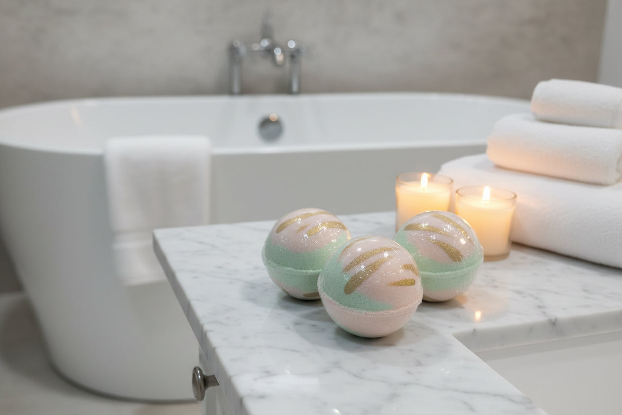 Pistachio + Salted Caramel Bath Bomb | Luxury Bath Ritual | Vacation-Inspired Self-Care Soak