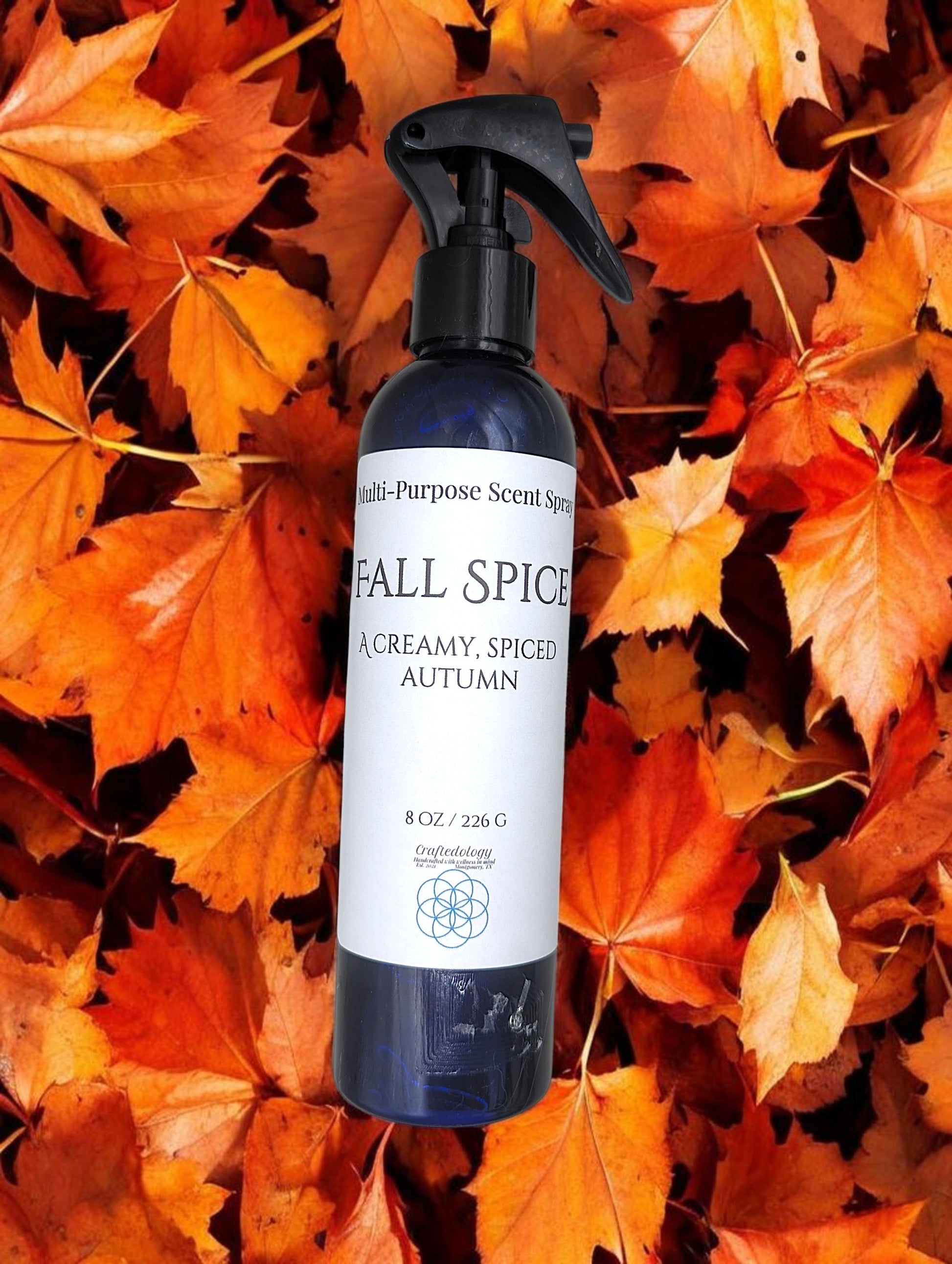 Multi-purpose, odor eliminating spray, Fall Spice scent,8oz bottle, room freshener, linen spray