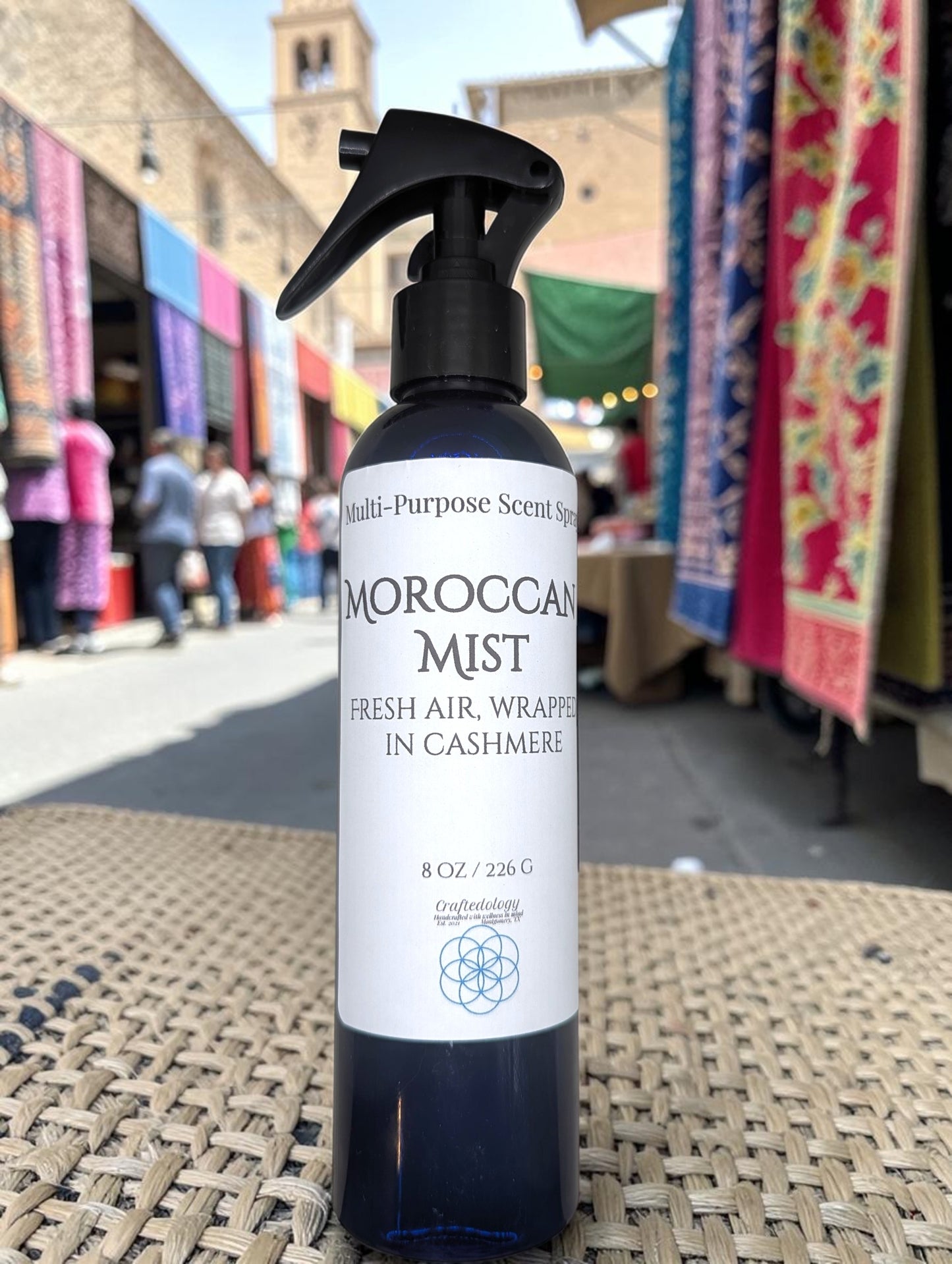 MMulti-purpose, odor eliminating spray, Morocccan Mist scent,8oz bottle, room freshener, linen spray